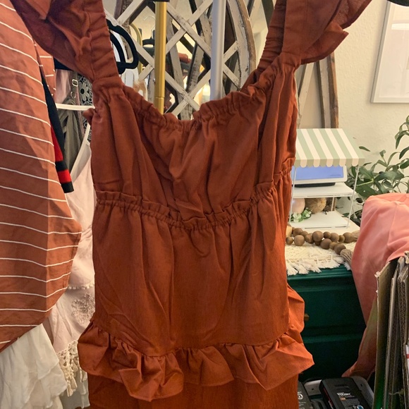 Strappy Tier Ruffle Dress Cutout Back - Picture 1 of 4